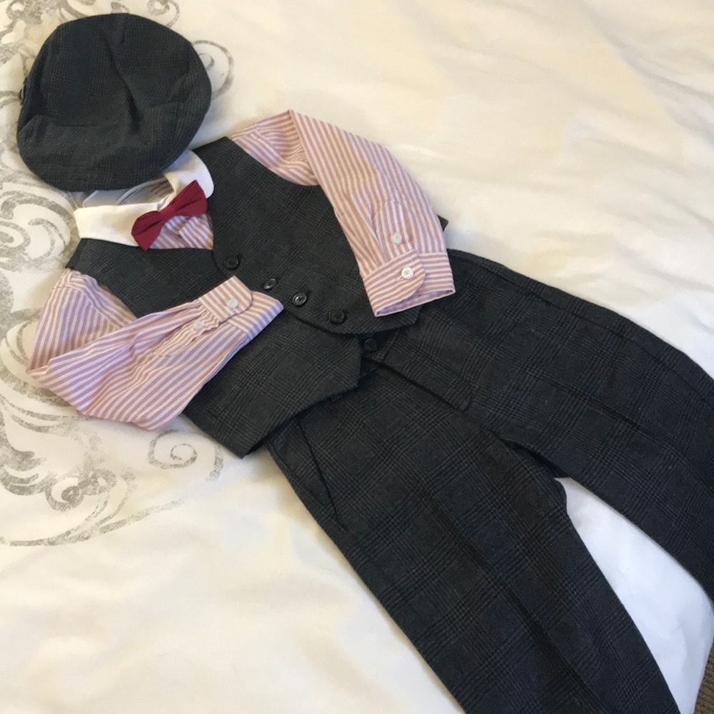 Janie and Jack tweed pants outfit inc hat & vest